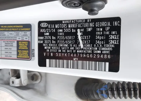 2015 Kia Sorento Lx V6 from USA, damaged, VIN 5XYKT4A79FG629486